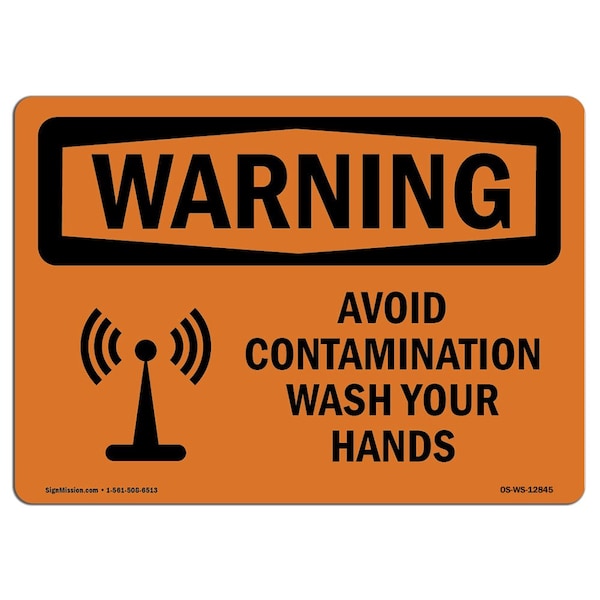 OSHA WARNING Sign, Symbol Only, Radio Frequency Hazard, 18in X 12in Decal, 18" W, 12" H, Landscape